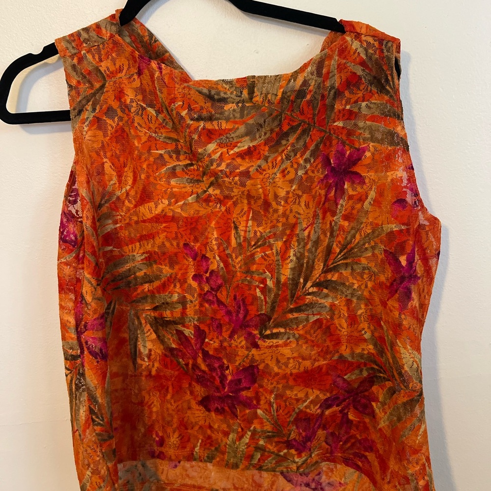 Notations Orange And Pink Patterned Top - image 3